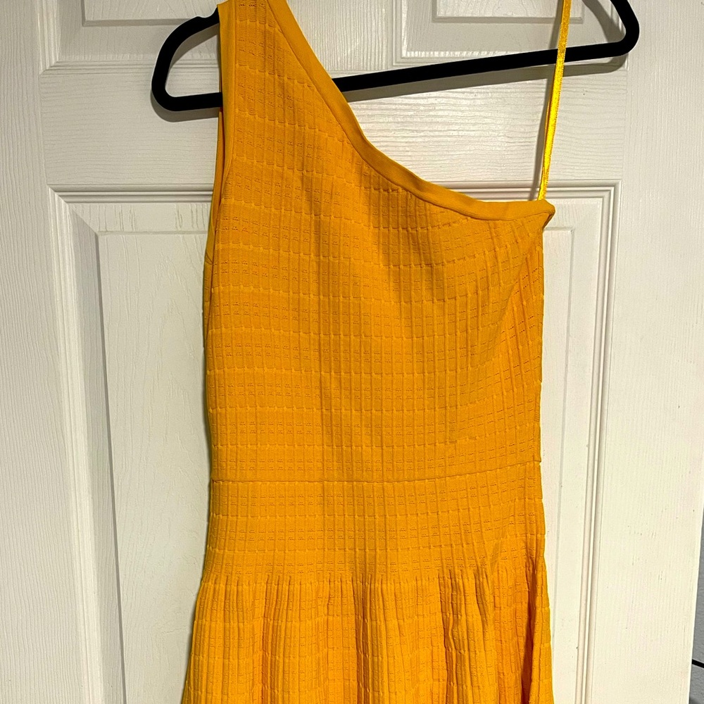 Michael Kors medium gold one shoulder dress
